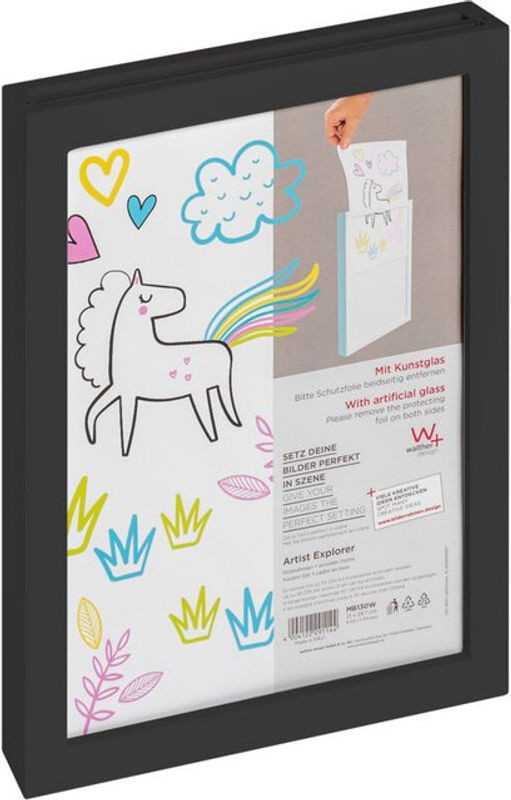 Walther Design Artist Explorer Holzrahmen Schwarz mit Kunstglas, A4, B/H: 21 x 29,7 cm - Bild 1
