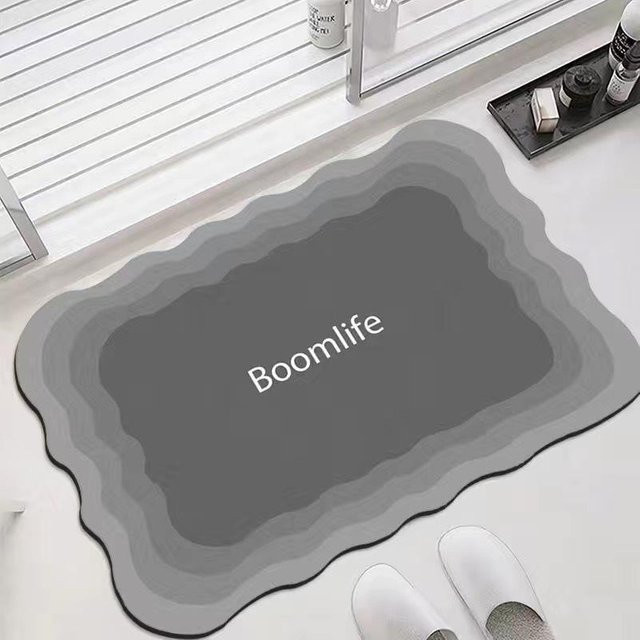Saugfähige Diatomeenerde Bodenmatte von Yiran Furniture in Grau, B/B: 50 x 80 cm - Bild 1