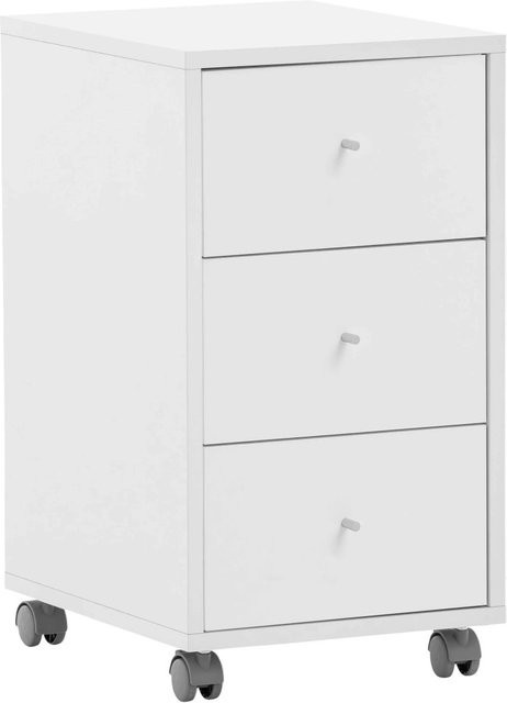 PROREGAL Rollcontainer Pigeon mit 3 Schubladen in Weiß, H x B x T: 59,7 x 32,6 x 39 cm - Bild 1
