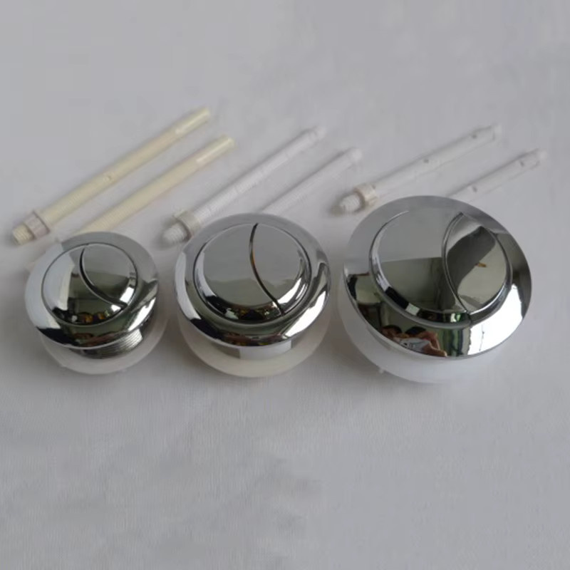VIBRATITE Dual-Druckknopf WC-Wassertank Spülknopf in Chrom mit doppelter Halbmondform und 2 Stangen, 48/58 mm - Bild 2