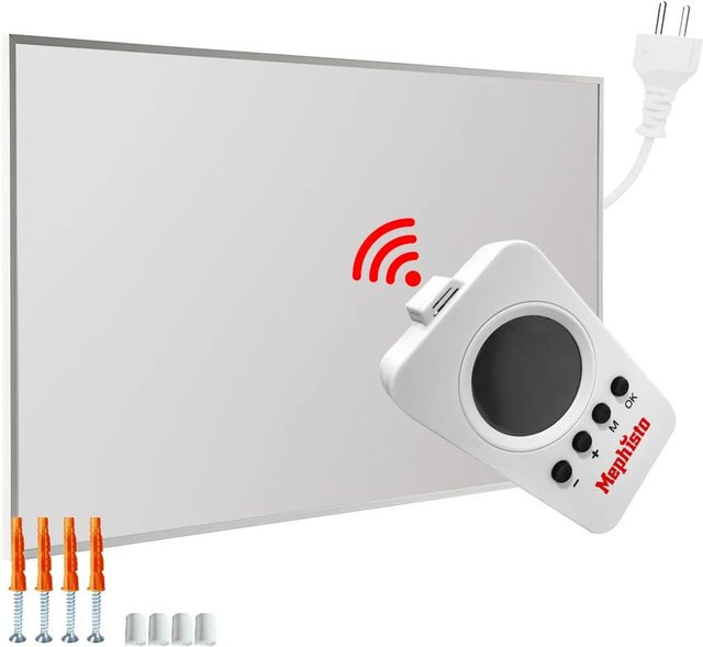Mephisto Infrarot Heizung in Weiß mit 600W, Wand-, Decken- oder Standheizung mit WIFI App-Steuerung, Fernbedienung und Thermostat - Bild 1