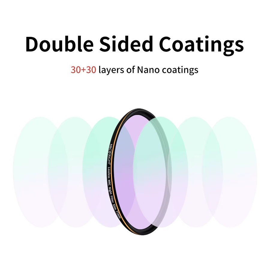 Mecoright Clear Natural Night Filter zur Reduzierung von Lichtverschmutzung für Canon Sony Nikon Kameraobjektive in Transparent - Bild 5