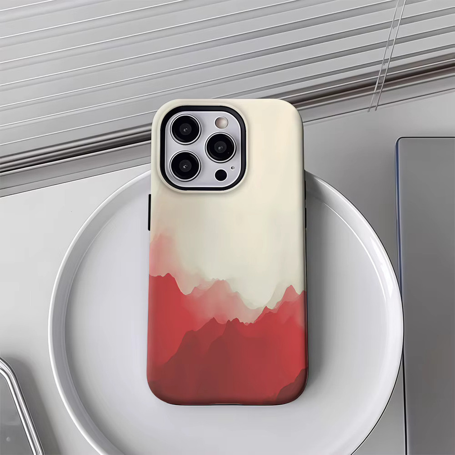Potdemiel Handyhülle Misty Mountain Blush für iPhone 17 16 15 14 13 12 Pro Max Plus mit doppelschichtiger Rückseite in Pink Multicolour - Bild 4