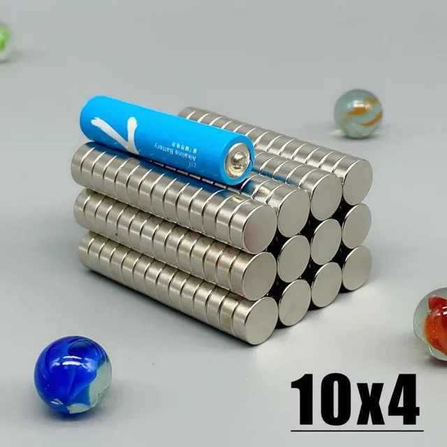 Imanes Rundmagnet Silber für Büro, Küche und DIY-Handwerk Durchmesser: 10 mm, Höhe: 4 mm - Bild 1