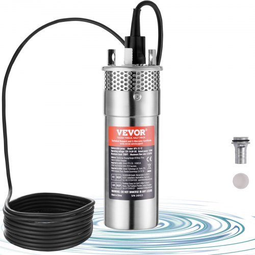 VEVOR Solar Wasserpumpe 12V DC 120W Tauchpumpe für Tiefbrunnen mit 12 l/min Förderleistung und 70m Förderhöhe - Bild 1
