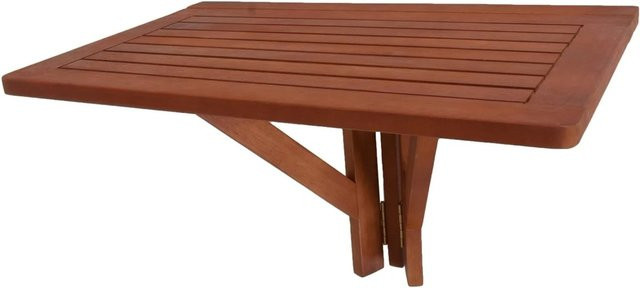 DELUKE Gartentisch SKAGEN aus Eukalyptus Natur, wetterfester Hängetisch für Garten und Balkon, B/T/H: 60 x 40 x 37 cm - Bild 1