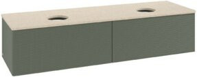 V&B Waschtischunterschrank Antao mit Frontstruktur in Grau, B/T/H: 160 x 50 x 50 cm - Bild 1