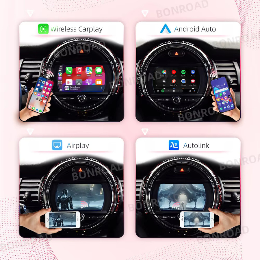 BONROAD Wireless CarPlay und Android Auto Interface Adapter Modul für BMW MINI Cooper F55 F56 F57 F54 F60 EVO mit GPS und Bluetooth in Schwarz - Bild 3
