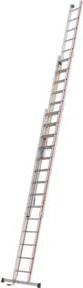 Hymer Seilzugleiter dreiteilig mit Wandlaufrollen, silber, 3x14 Sprossen - Bild 1
