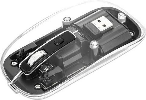 Manhattan Kabellose Optische Maus Transparent Schwarz mit 4 Tasten und bis zu 1600 dpi sowie geräuscharmer Tastentechnologie - Bild 1
