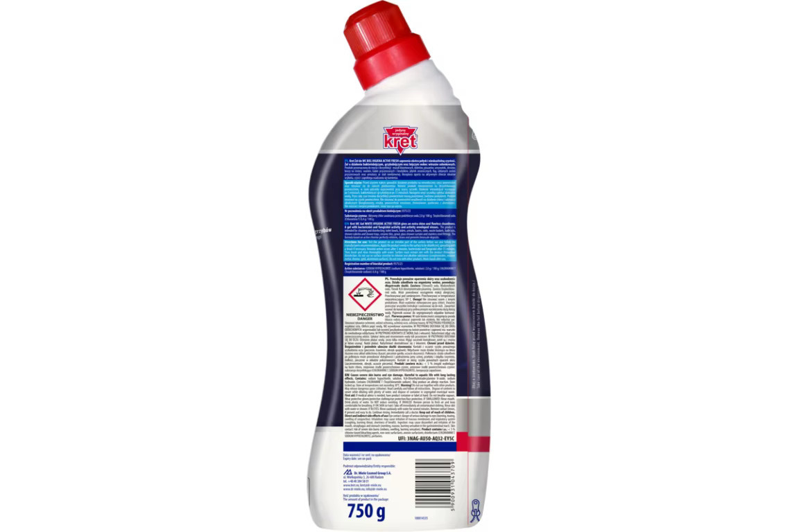 Global Cosmed WC-Gel Maulwurf 750 ml zur Aufhellung und Entfernung von Kalkstein und Gerüchen mit Desinfektionswirkung - Bild 2