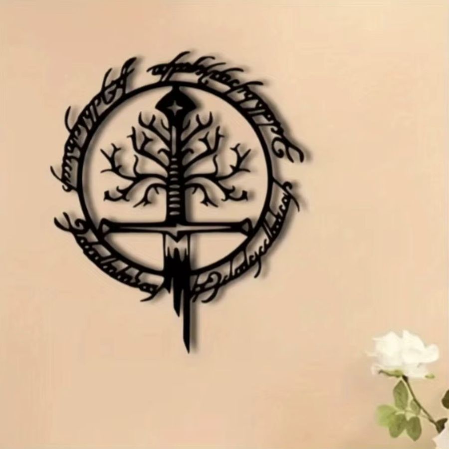 CIFBUY Iron Vow Wandkunst Der Herr der Ringe inspiriertes dekoratives Ornament in Schwarz - Bild 3