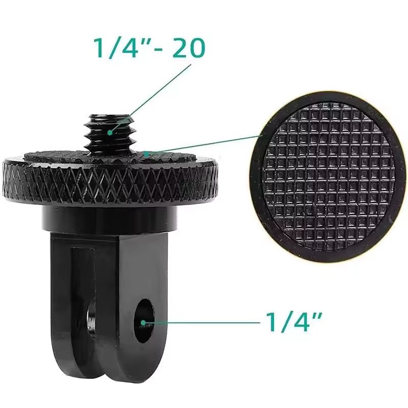 GoPro Kamera-Stativ-Montageschraube und Konvertierungsadapter in Schwarz für GoPro Hero 10 9 8 mit 1/4-20 Zoll Anschluss - Bild 3