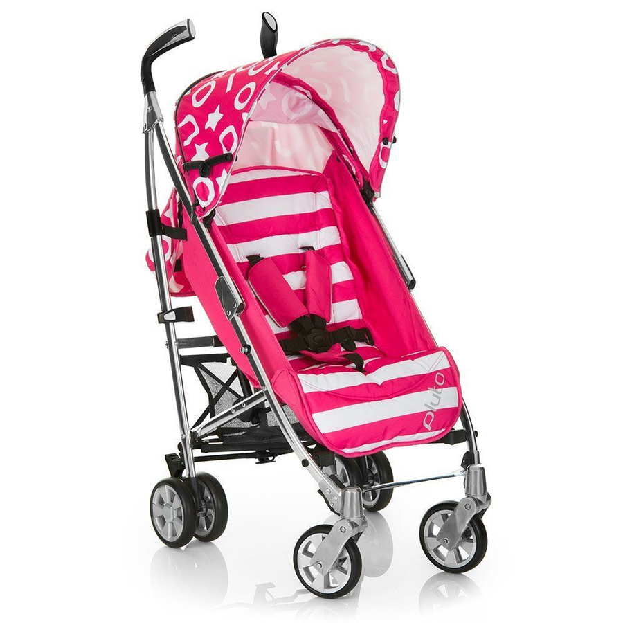 iCoo Buggy Pluto City Flat in Stripe Pink mit Schwenkrädern und Federung - Bild 1