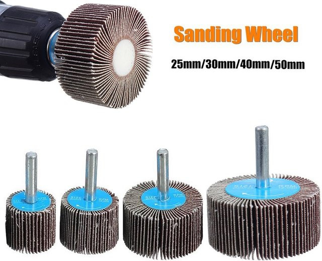 Vibratite Schleiflamellenscheibe Bit für Drehwerkzeuge und Polierwerkzeuge, Körnung 80, Farbe Braun, Durchmesser: 25 mm bis 50 mm - Bild 1