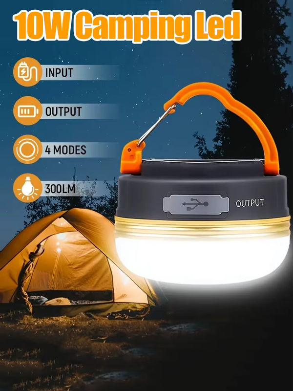 XIWANGFIRE Magnetische LED-Campinglampe in Schwarz, USB-aufladbare tragbare Outdoor-Leuchte für Notfälle und Camping - Bild 7