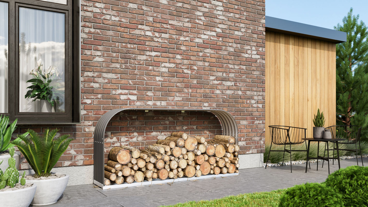 Vitavia Kaminholzregal Ardor 401 in Granit, Wandmontage für den Außenbereich, B/T/H: 210 x 40 x 100 cm - Bild 2