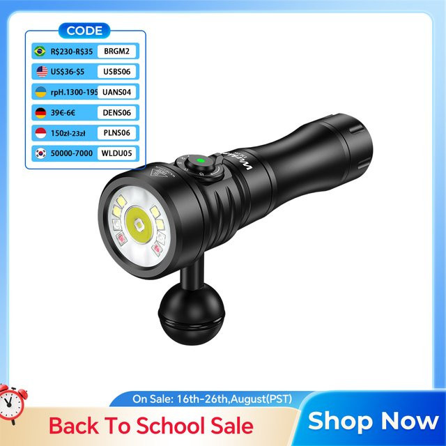 Wurkkos DL08 Hochleistungs-Taschenlampe in Schwarz mit 3600 Lumen, 6500K Kaltweiß, wiederaufladbar mit Drehbarem Magnetschalter und Aluminiumgehäuse - Bild 1