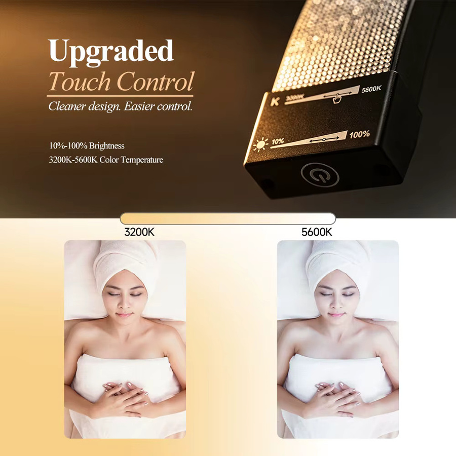 Inlightray L80 LED Wimpernlampe Halbmond Beauty Stehlampe in Schwarz mit Touch Control und verstellbarer Beleuchtung für Wimpernverlängerung, Kosmetikstudio und Make-up - Bild 4