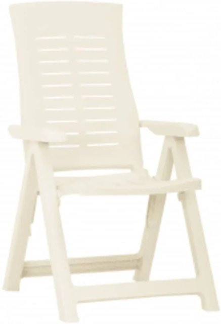 Furnicato Set aus 2 verstellbaren Gartenstühlen aus Kunststoff in Weiß mit Armlehnen - Bild 1