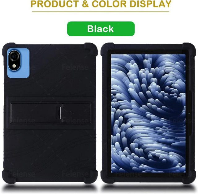Silikon Tablet Hülle mit verstellbarem Ständer für DOOGEE U10 Pro, U10 und U9 (10,1 Zoll) in Schwarz - Bild 1