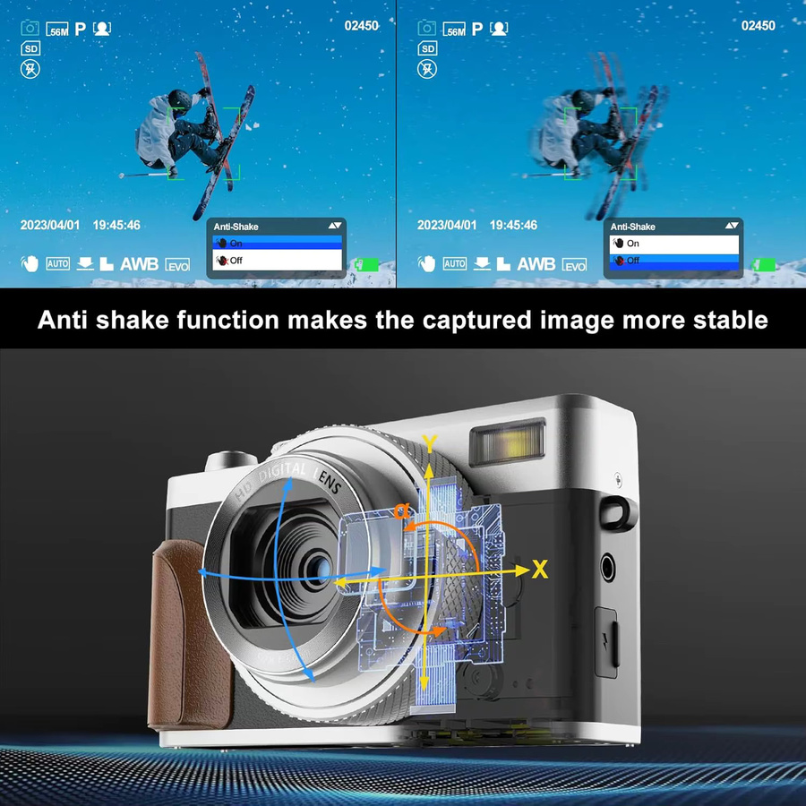 NBD Digitalkamera mit 56 MP, 4K Video, 16-fachem Zoom und 180 Grad Klappbildschirm in Schwarz - Bild 4