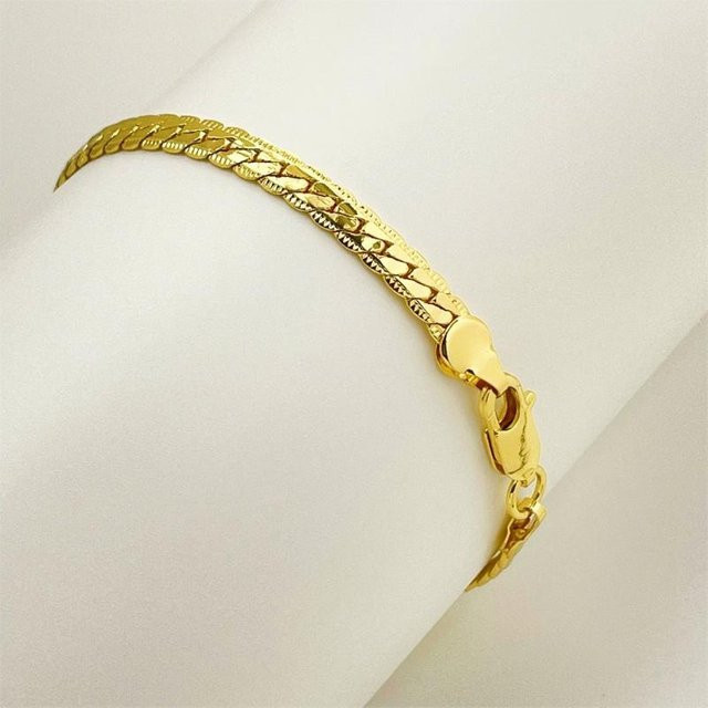 Armband 925 Silber, Gold, 5mm, Unisex, 20cm - Bild 1