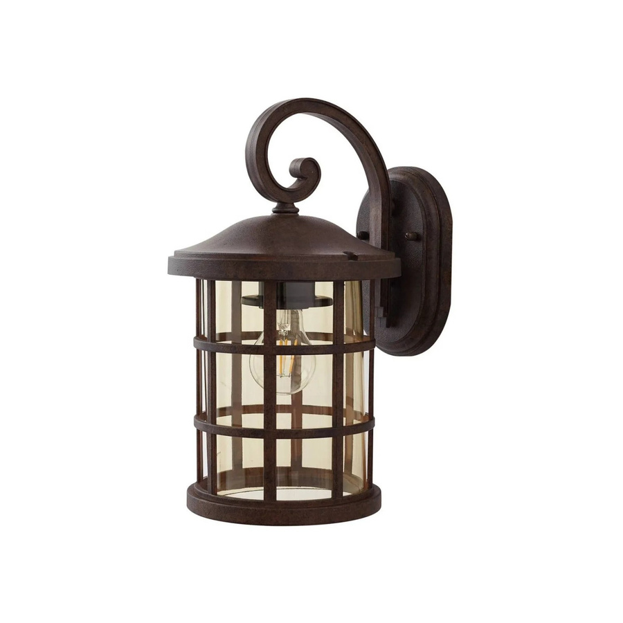 Lindby Wandleuchte Ankea Außenlaterne Retro Vintage Antik, Braun, 1-flammig, E27, H x B x T: 36,5 x 24,5 x 20,5 cm - Bild 2