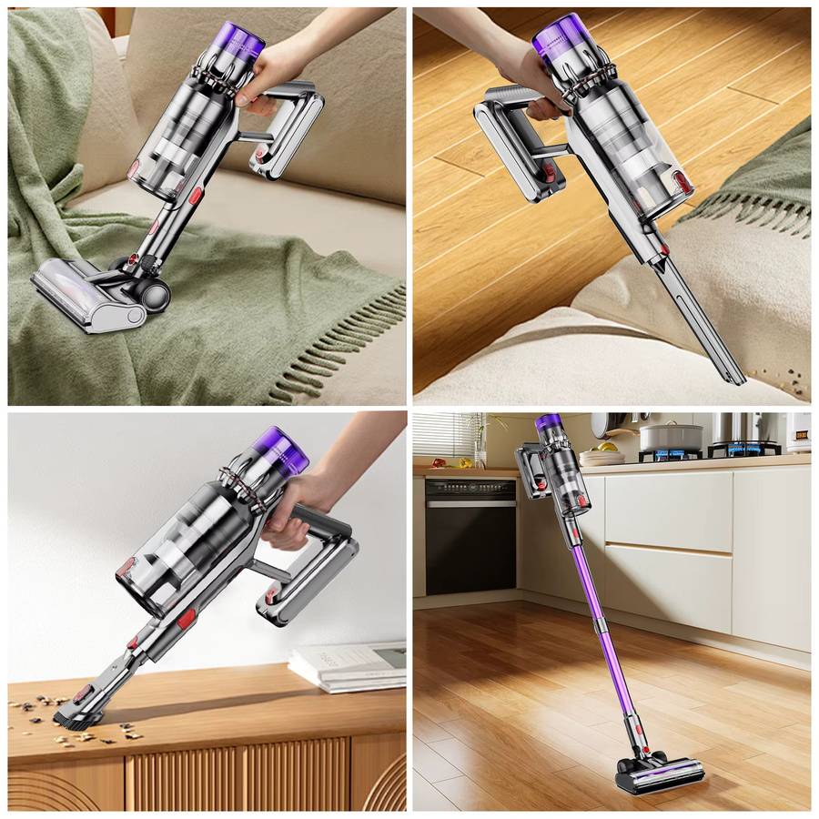 Fixtfixer Kabelloser Stielstaubsauger mit 500W und HEPA-Filter, Beutelloses Handstaubsauger für Tierhaare und Böden - Bild 5