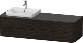 Duravit Waschtischunterschrank Happy D.2 Plus in Nussbaum gebürstet, Wandmontage, Braun, B/H: 160 x 40,8 cm - Bild 1
