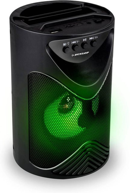 Dunlop Bluetooth Lautsprecher in Schwarz mit USB-Anschluss, Höhe: 18 cm - Bild 1