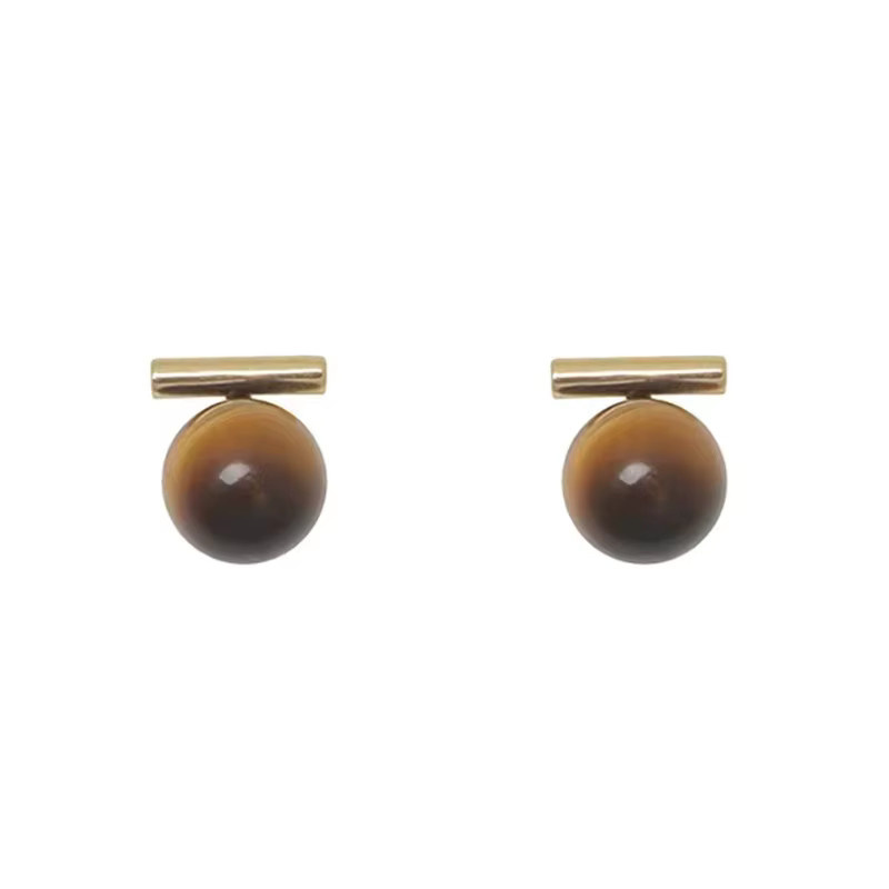 Maillard Design Ohrstecker, Tigerauge, Gold, Damen - Bild 3