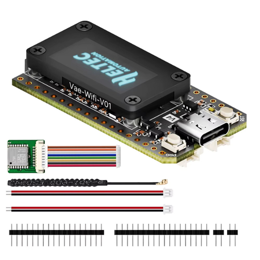 Heltec V4 LoRa 32 Dev-Board mit 0,96 Zoll OLED, Solarbetrieb, GPS, ESP32, WiFi und BLE für Arduino IoT Meshtastic in Schwarz - Bild 3