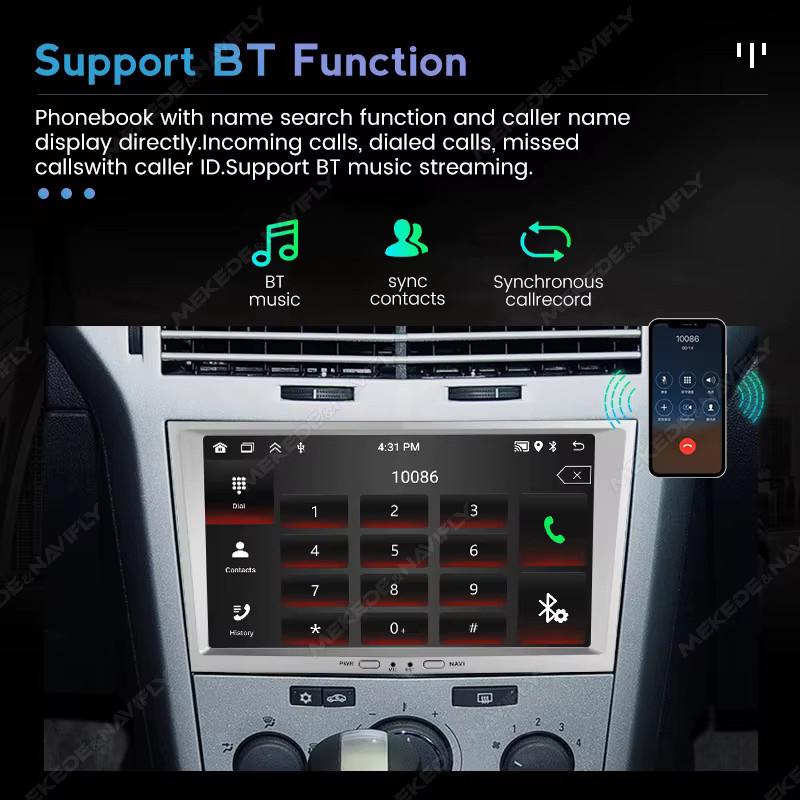 MEKEDE Android 13 Autoradio mit 8 Zoll Display, GPS und Carplay für Opel Astra H J, Vectra, Vauxhall Antara, Zafira, Corsa C D, Vivaro und Meriva, Schwarz - Bild 3