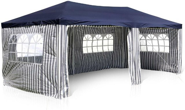 VCM Pavillon Partyzelt in Blau mit wasserabweisender PE-Plane und Stahlgestell B/T: 6 x 3 m - Bild 1