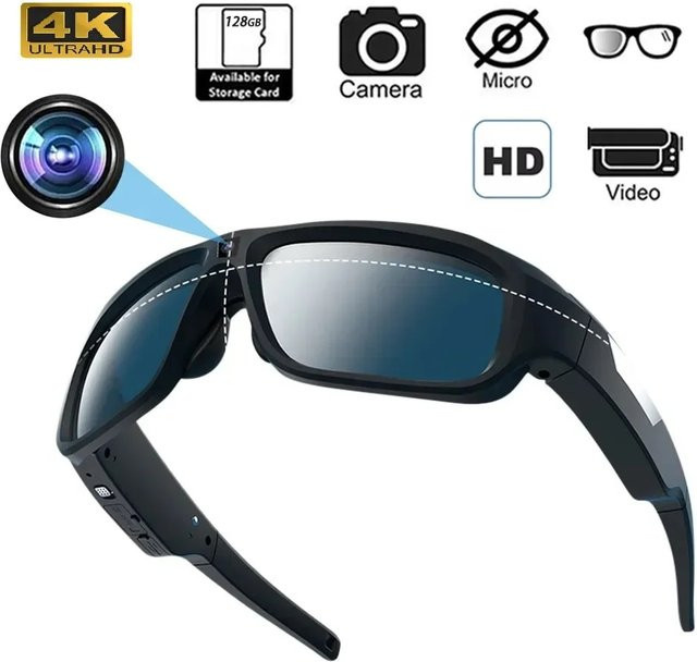KIDKD 4K Ultra-HD Action Cam Sonnenbrille in Schwarz für Outdoor Sport und Fahrradüberwachung - Bild 1
