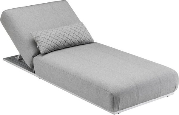 KETTLER Sonnenliege EGO mit gepolsterter Auflage in Vintage Grau und silbernem Gestell, B/T/H: 90 x 213 x 33 cm