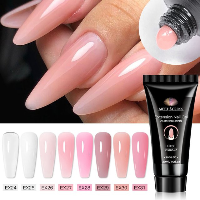 MEET ACROSS Aufbaugel, Nude Pink, 30 ml, Glänzend - Bild 1