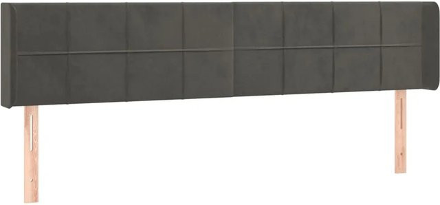 vidaXL LED Kopfteil aus Samt in Dunkelgrau mit USB-Ladeport und integrierter Beleuchtung B: 163 cm, T: 16 cm, H: 78-88 cm - Bild 1