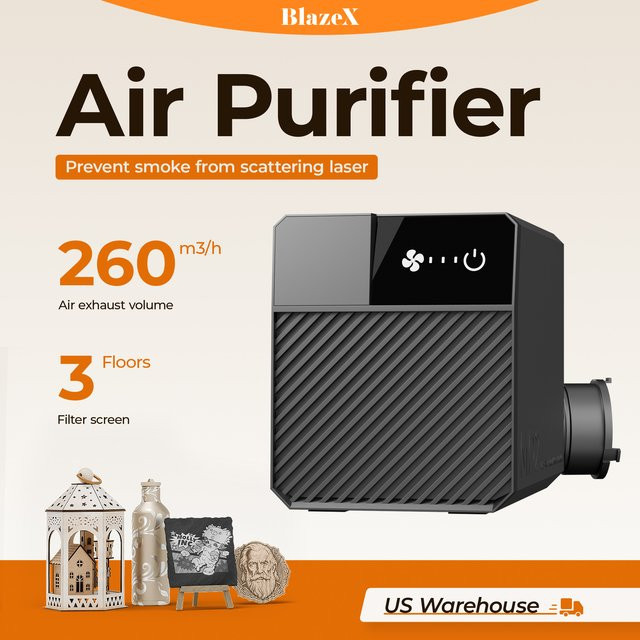 BlazeX Luftreiniger für M3 Lasergraviergerät mit 3-Stufen-Filtration, HEPA- und Aktivkohlefilter zur Rauchabsaugung und Geruchsbeseitigung - Bild 1
