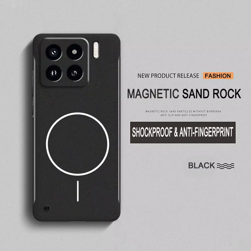 Magnetische Frosted Handyhülle für Xiaomi mit MagSafe Kompatibilität, Rahmenloses PC Cover in Schwarz oder Grün - Bild 1