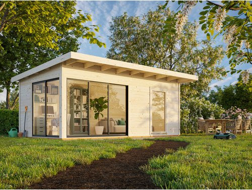 Gartenhaus PALMAKO Andrea Slide in Braun mit Pultdach, B/H/L: 595 x 264 x 300 cm - Bild 1