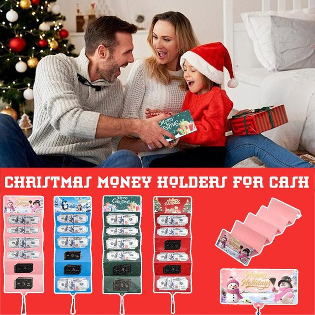 Weihnachtliche Geldkarten und Umschläge für Bargeldgeschenke in Grün und Mehrfarbig aus Papier - Bild 1