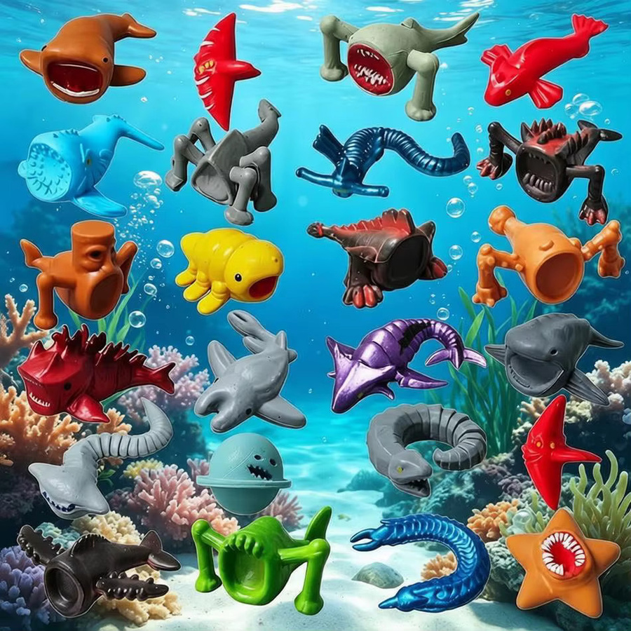 Bandai Subnautica Sea Eater Monster Figuren, 24-teiliges Set, Meerestiere - Bild 2