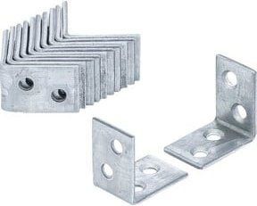 BGS Do it yourself Stuhlwinkel, 12-teiliges Set, galvanisiert, Farbe: Silber, B/H/T: 2,5 x 2,5 x 1,5 cm - Bild 1