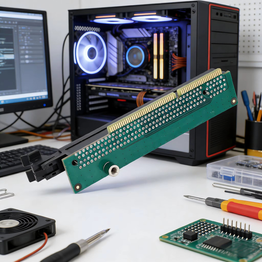 Qiilu PCIe x16 Grafikkarten-Riser-Karte 4-Port GPU-Adapterplatine in Grün für Tiny5 M920x M720q P330 - Bild 3