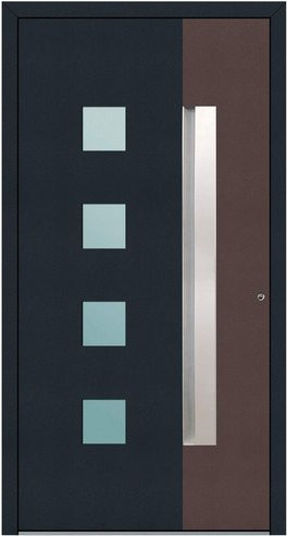 KNOCK Aluminium-Haustür Marte mit Glaseinsatz in Anthrazit und Sepiabraun, modern, RC2 - Bild 1