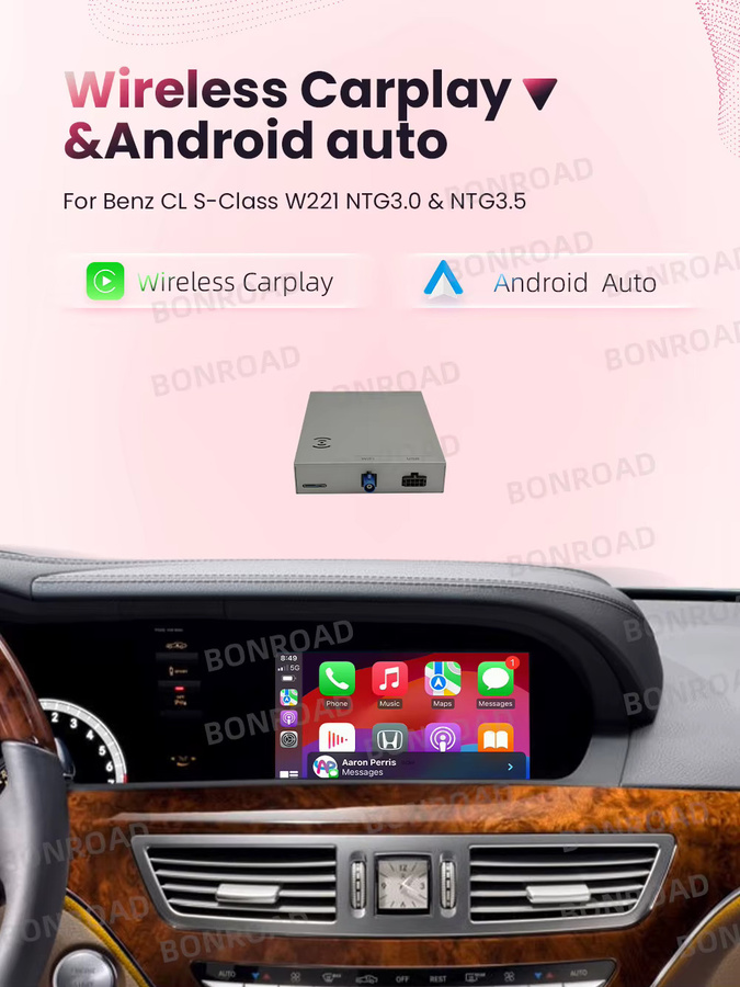 BONROAD Wireless CarPlay und Android Auto Adapter für Mercedes Benz CLS Klasse W221 NTG 3.0 NTG 3.5 mit Bluetooth Navigation - Bild 6