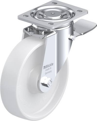 Blickle Lenkrolle 11643 LH-PO 200K-ST mit Feststeller, weiß, Rad-Durchmesser: 20 cm, Tragfähigkeit: 600 kg - Bild 1