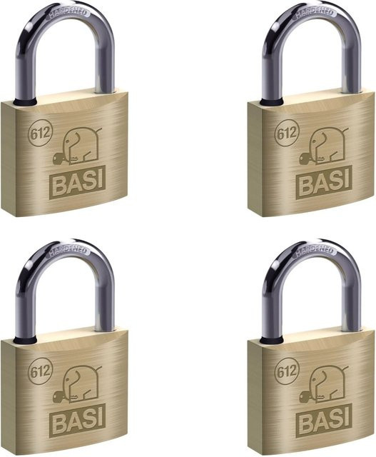 Basi Vorhangschloss Set 4x VHS 612 Gleichschließend mit Wasserstop Messinggehäuse Gold Breite: 40 mm - Bild 1